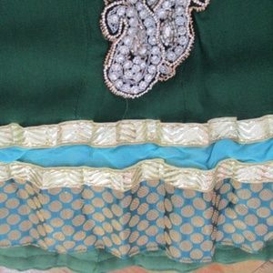 Custom Girls sari style dress jeweled child indian